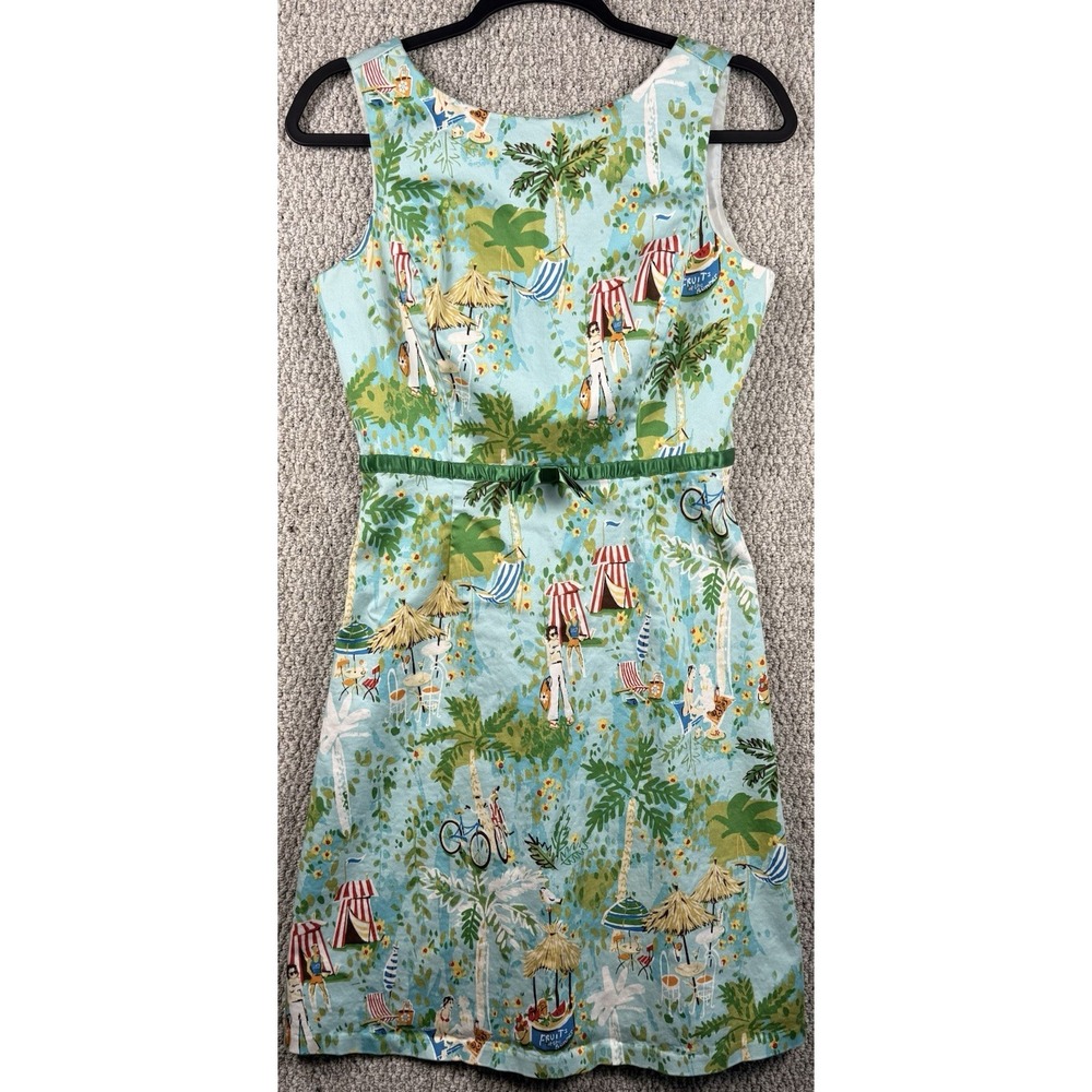 Sangria Tropical Sundress Women 10 Beach Resort Hawaiian A Line Dress